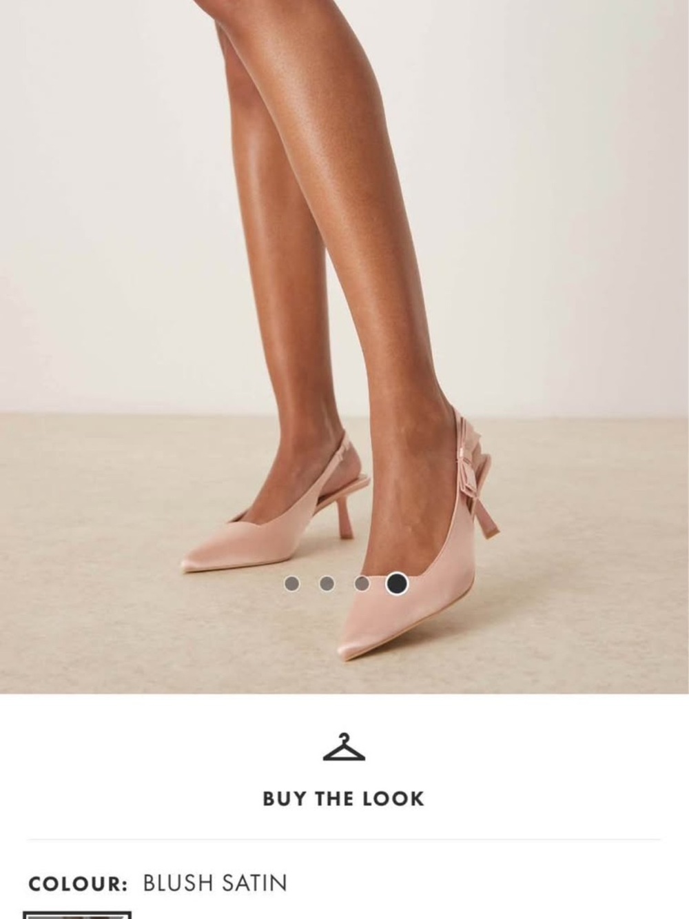 Blush Satin Pointed Slingback Heels (asos)